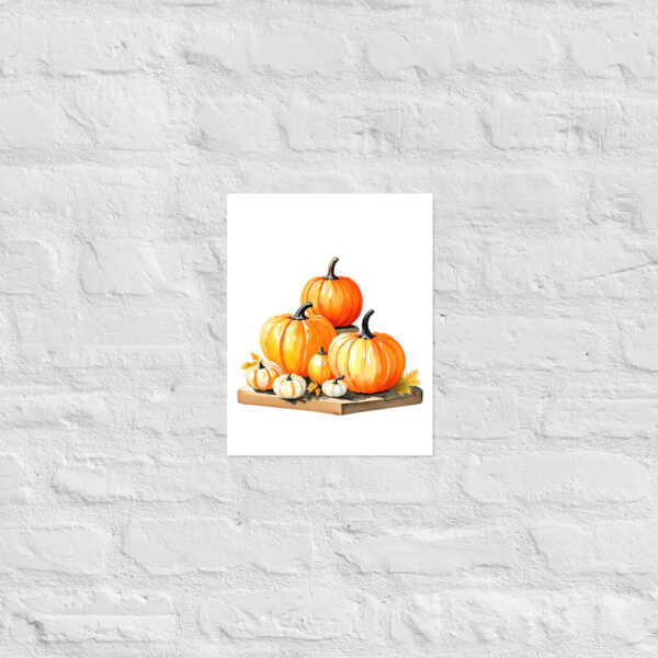 Pumpkins in Watercolor 1 Poster - Image 4