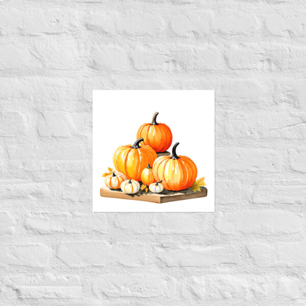 Pumpkins in Watercolor 1 Poster