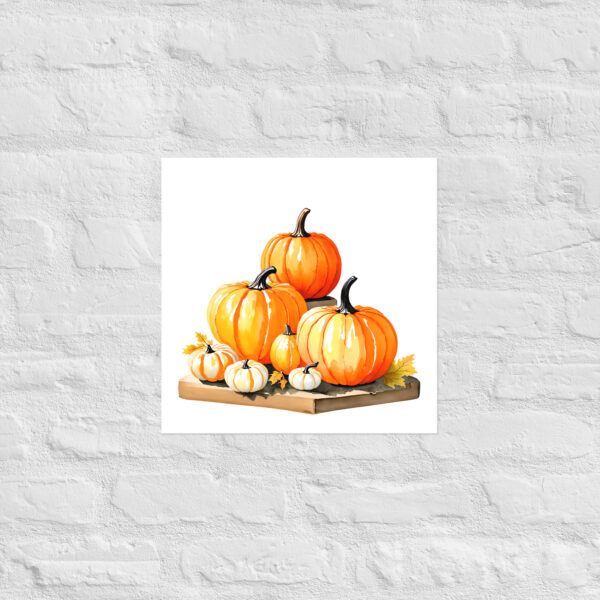 Pumpkins in Watercolor 1 Poster - Image 8