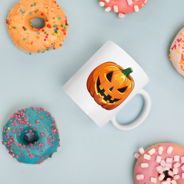 Spooky Pumpkin White glossy mug - Image 4