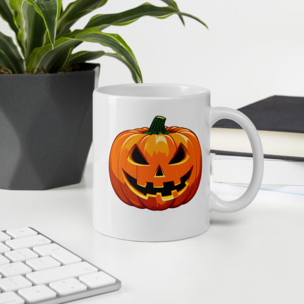 Spooky Pumpkin White glossy mug - Image 3