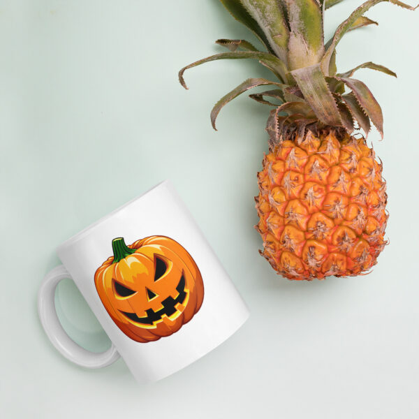 Spooky Pumpkin White glossy mug - Image 5