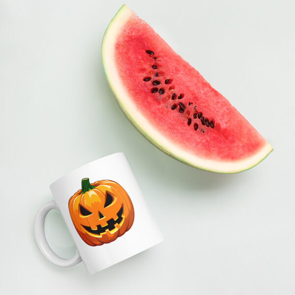 Spooky Pumpkin White glossy mug - Image 6