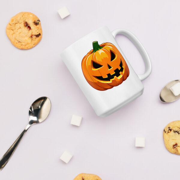 Spooky Pumpkin White glossy mug