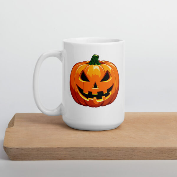 Spooky Pumpkin White glossy mug - Image 7