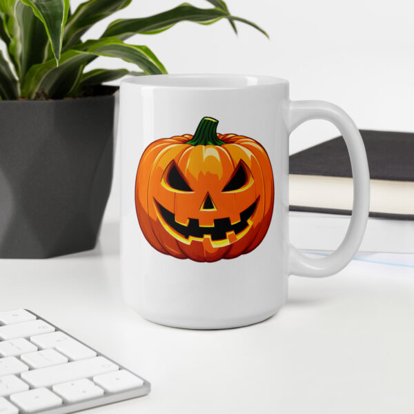 Spooky Pumpkin White glossy mug - Image 8