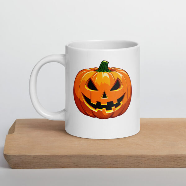 Spooky Pumpkin White glossy mug - Image 9