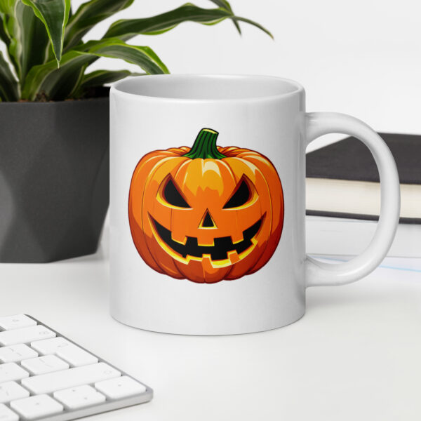 Spooky Pumpkin White glossy mug - Image 10